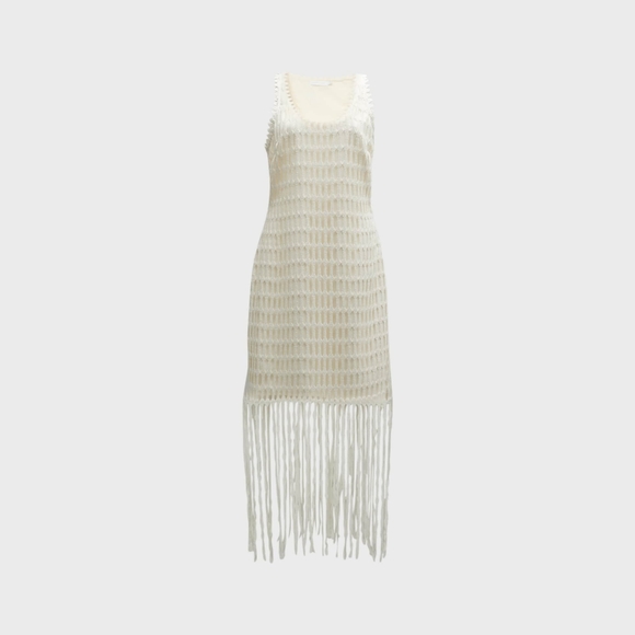 6. NWT JONATHAN SIMKHAI JANETTE COTTON MESH MIDI DRESS - Picture 2 of 12